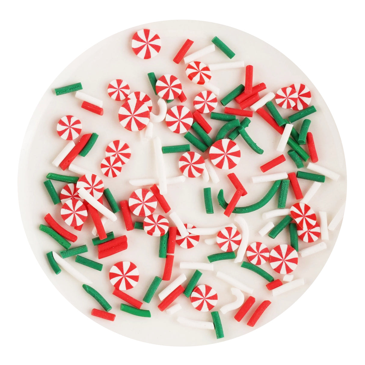 Poly Clay Slices - Red & Green Candy Sprinkles