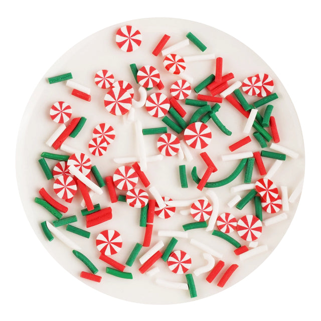 poly clay slices red green candy sprinkles