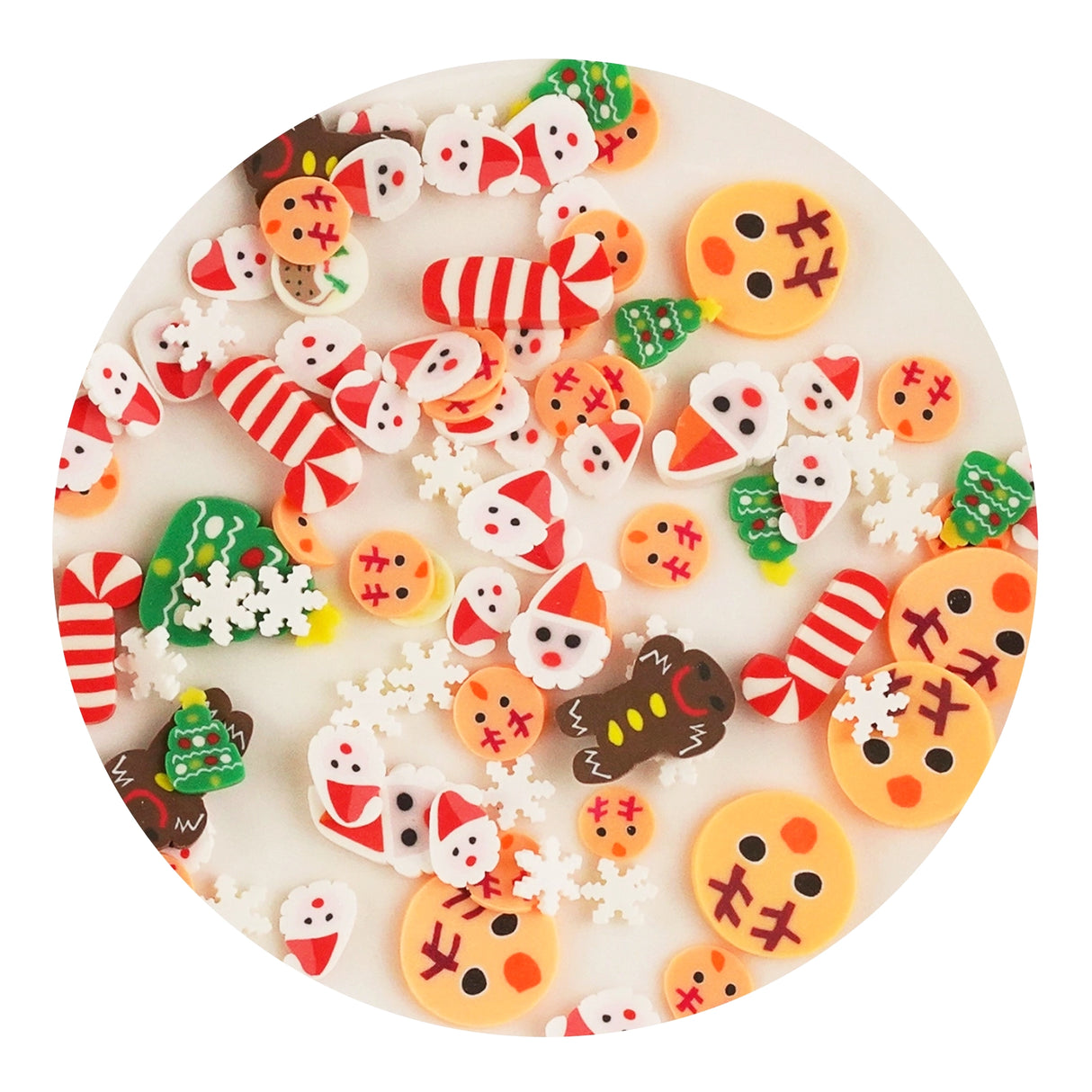 poly clay slices santa reindeer