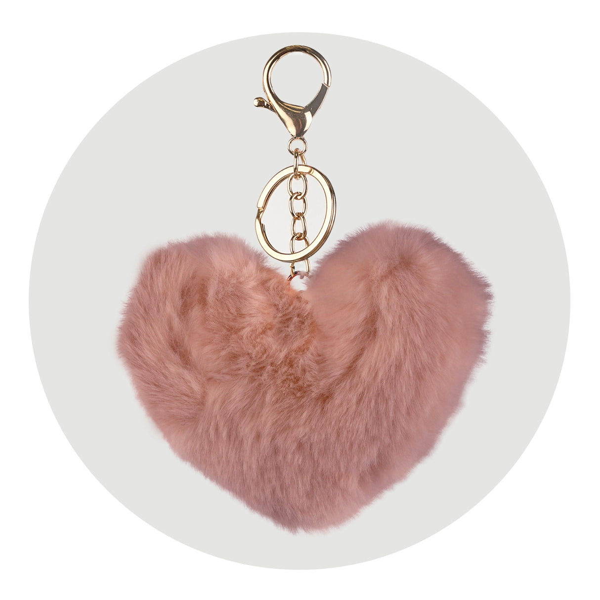Pom Pom Heart Key Chain - Pillow Pink