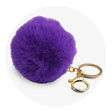 pom pom round key chain purple