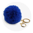 pom pom round key chain royal blue
