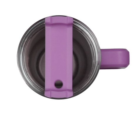 handled travel mug glitter purple