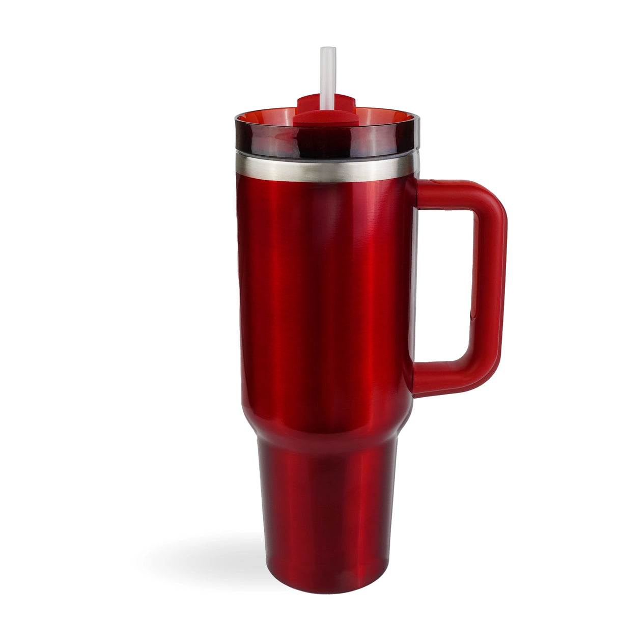Handled Travel Mug Metallic - Red