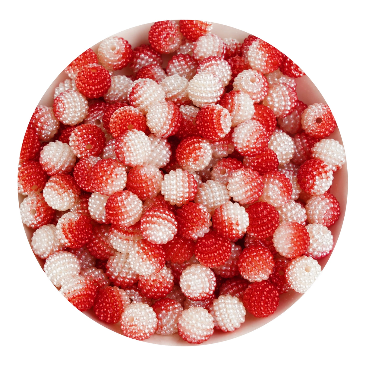 Bumpy Beads - Red & White 2 Tone
