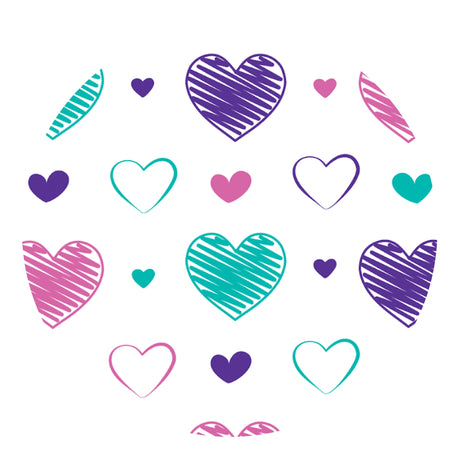 scribble heart sublimation paper print