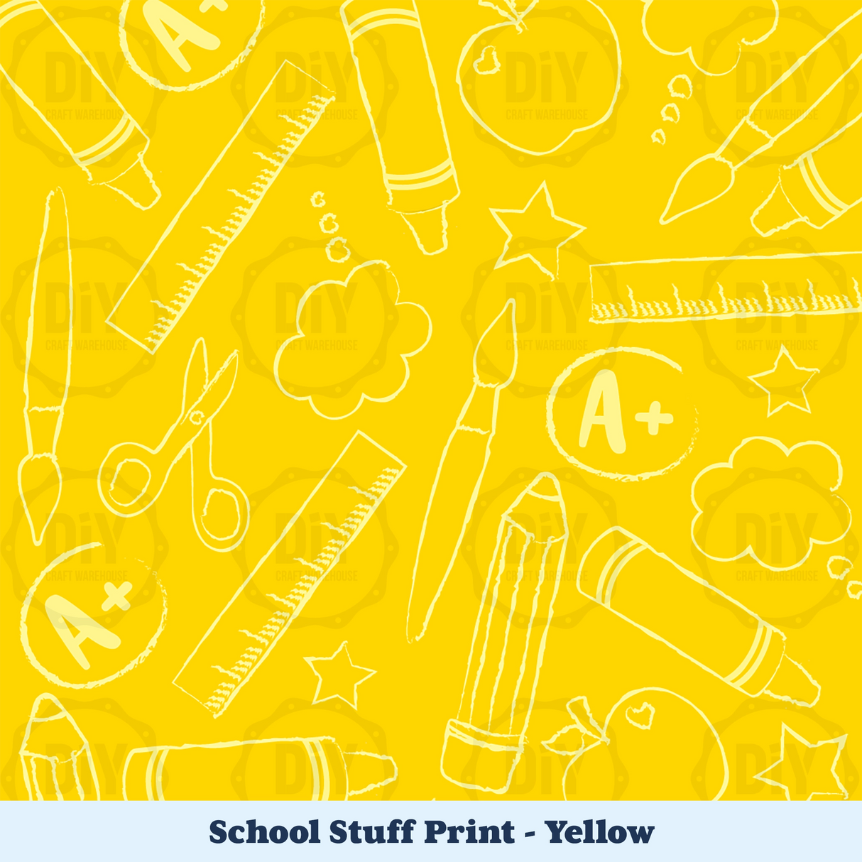 School Stuff Sublimation Transfer - Yellow