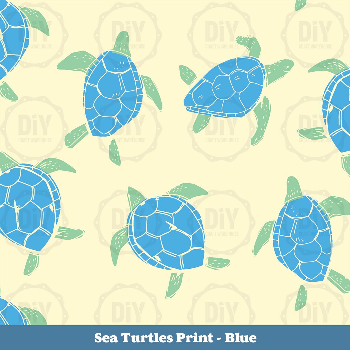 Sea Turtle Sublimation Transfer - Blue