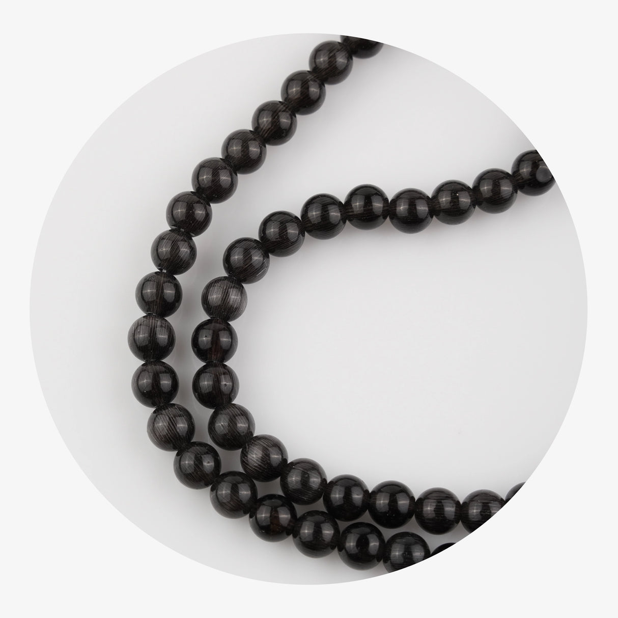 Stone String Beads - Black