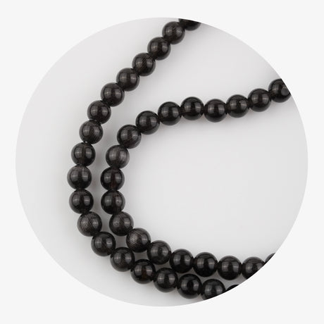 stone string beads black