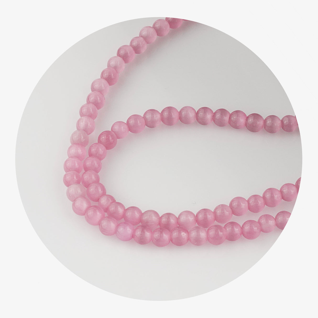 stone string beads pink