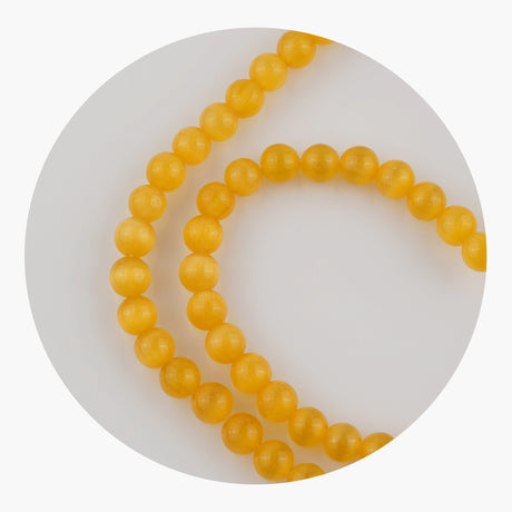 stone string beads golden yellow