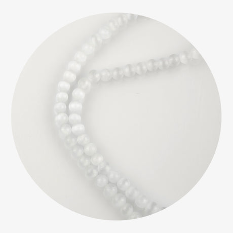 stone string beads white