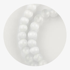 stone string beads white