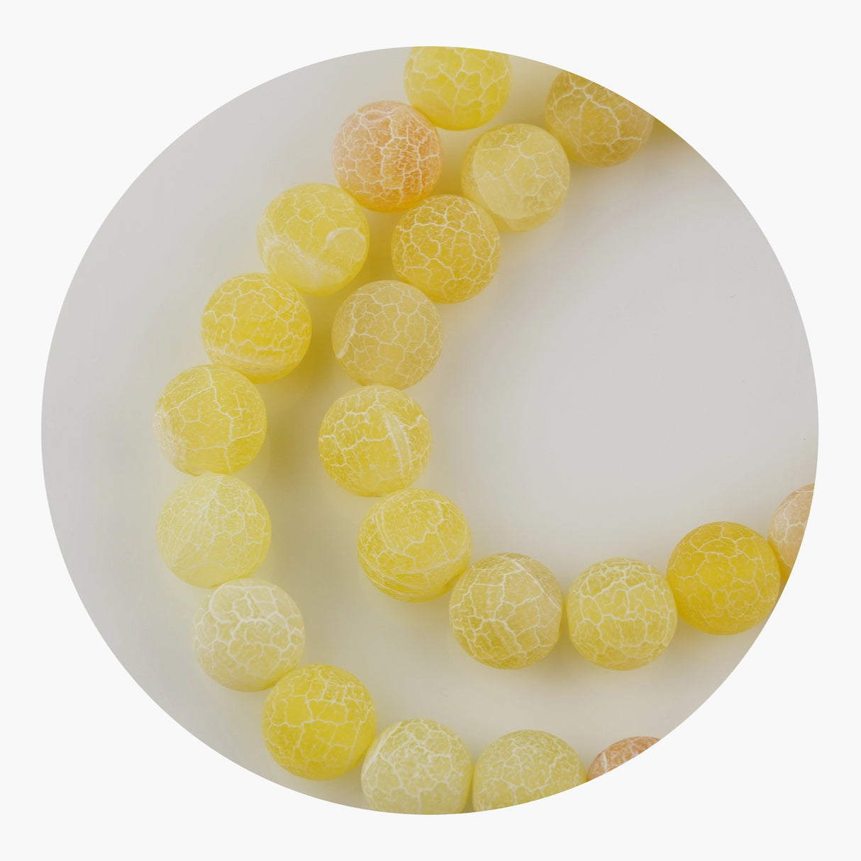 stone string beads yellow 2 tone