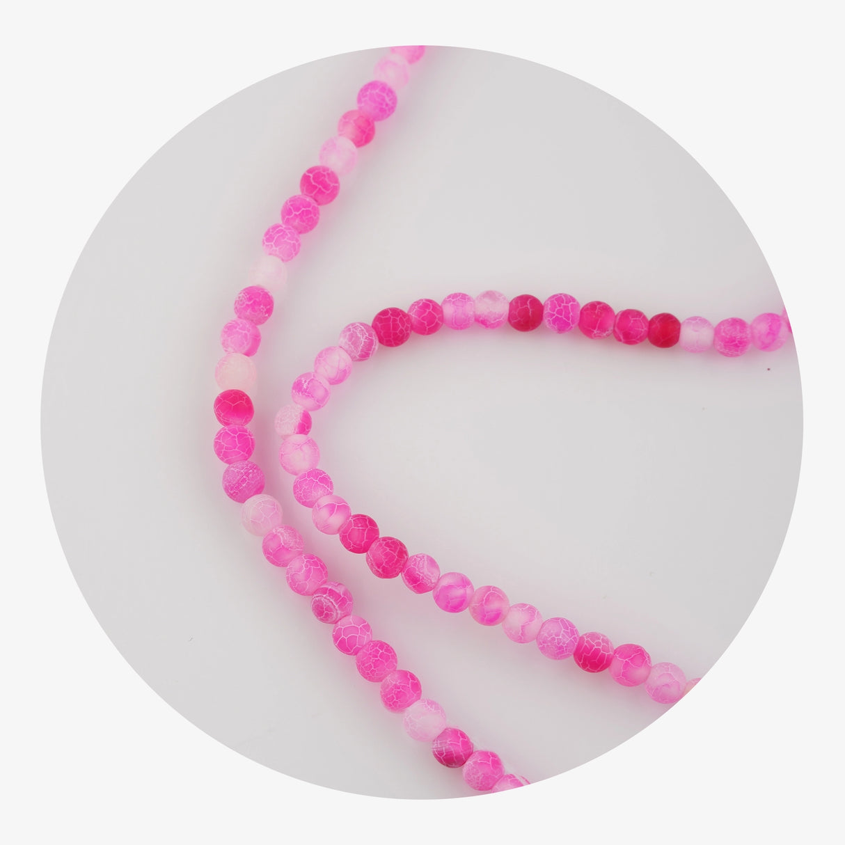 stone string beads pink 2 tone