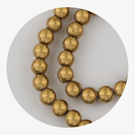 Stone String Beads - Metallic Gold