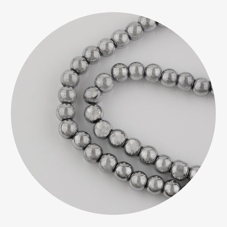 stone string beads silver