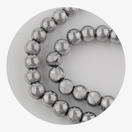 Stone String Beads - Silver