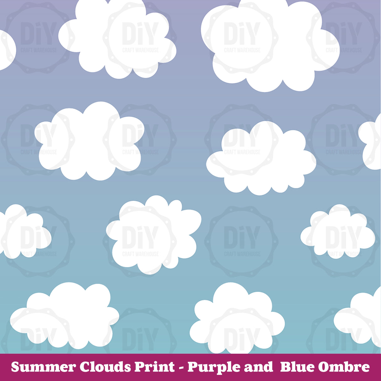 Summer Clouds Sublimation Transfer - Purple & Blue Ombre
