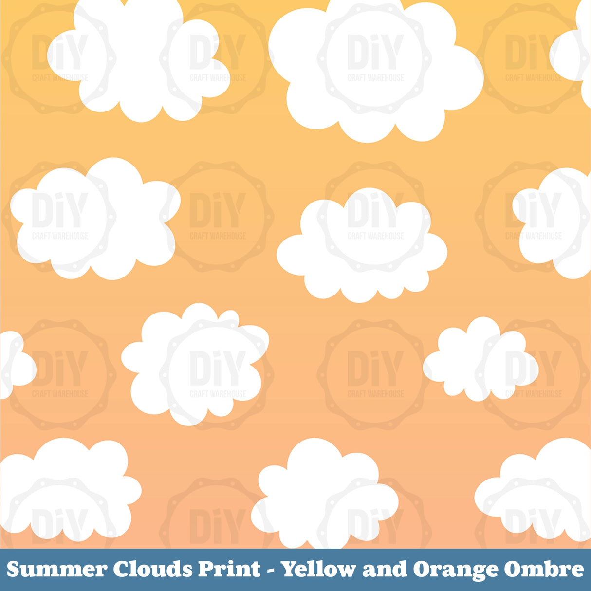 Summer Clouds Sublimation Transfer - Yellow & Orange Ombre