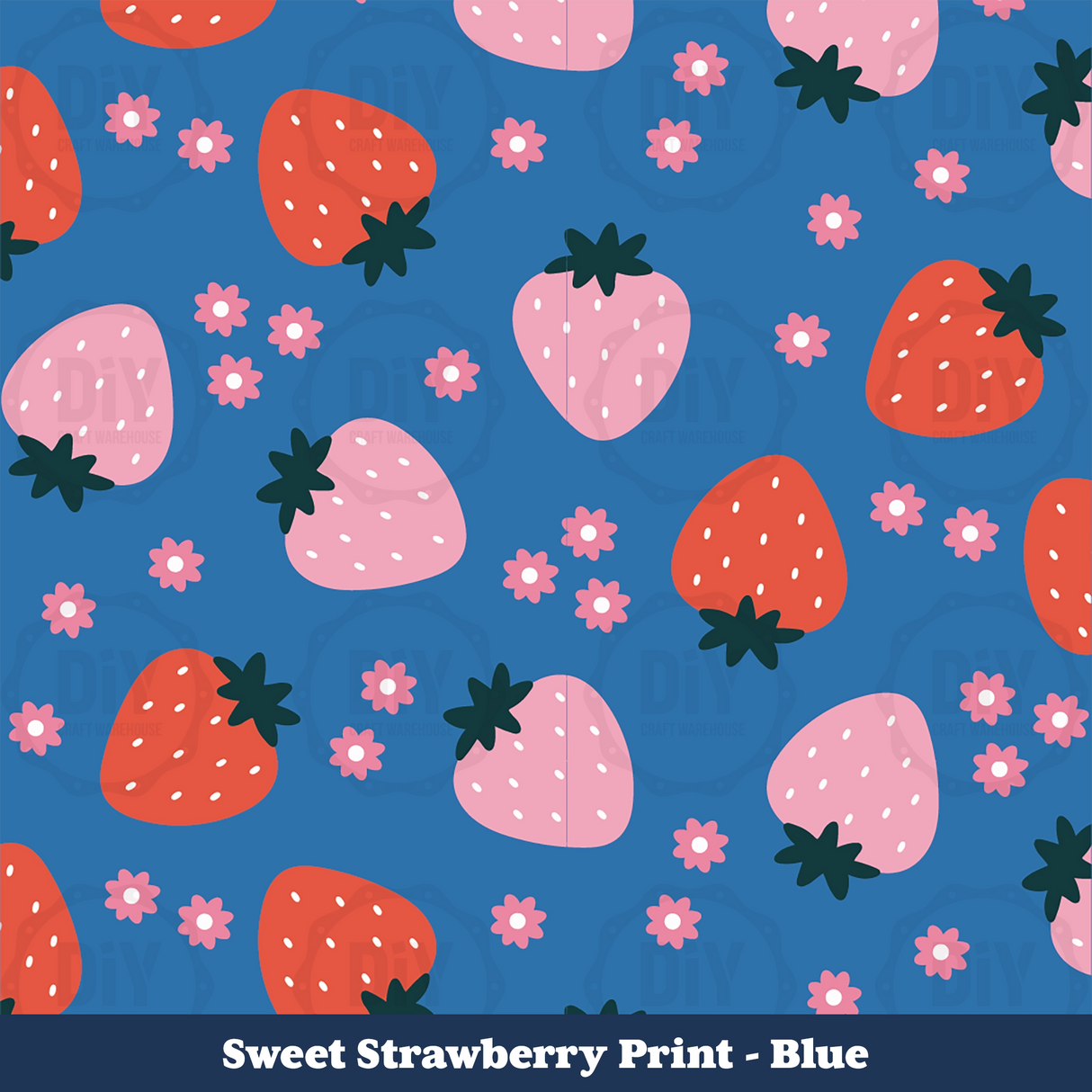 Sweet Strawberry Sublimation Transfer - Blue