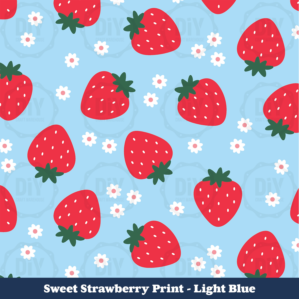 Sweet Strawberry Sublimation Transfer - Light Blue
