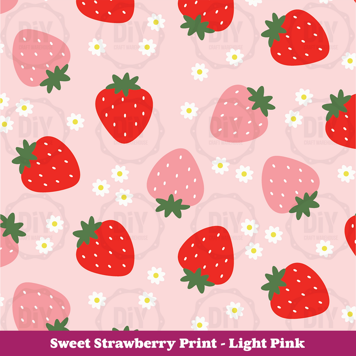 Sweet Strawberry Sublimation Transfer - Light Pink