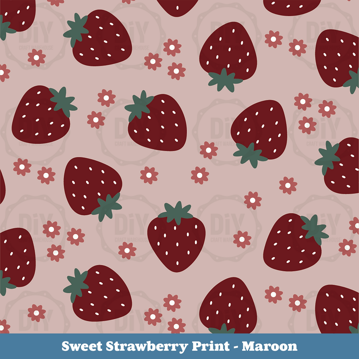 Sweet Strawberry Sublimation Transfer - Maroon