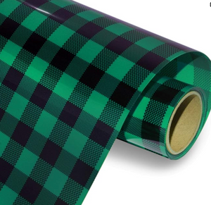 heat transfer vinyl plaid htv black green