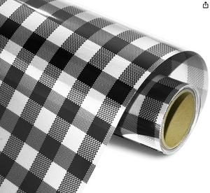 heat transfer vinyl plaid htv black white