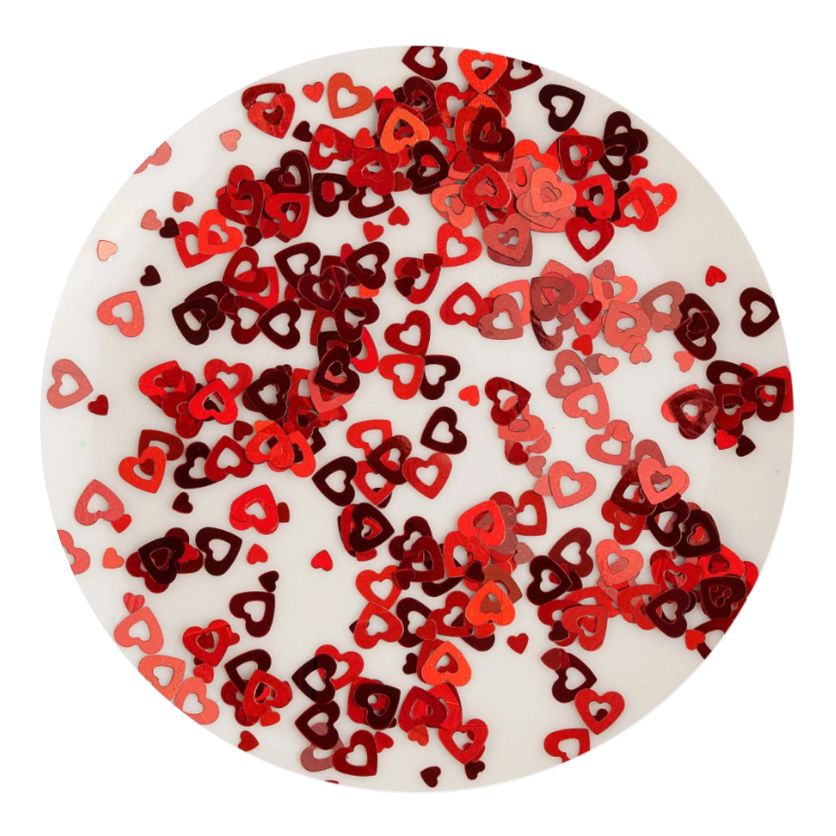 Shaped Glitter Valentine - Heart Red Fancy Medium