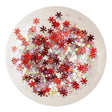 shaped glitter winter snowflake red white