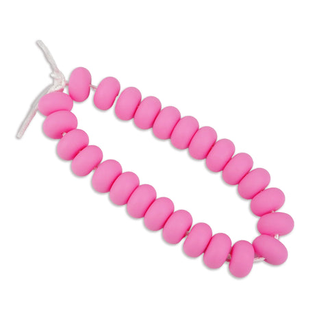 silicone bead abacus disc pink