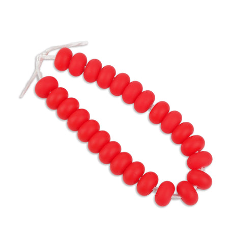 silicone bead abacus disc strawberry red