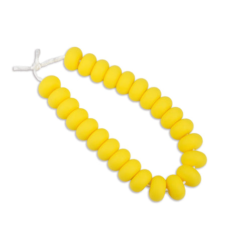 silicone bead abacus disc yellow
