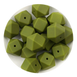 silicone focal bead hexagon army green