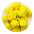 silicone focal bead hexagon yellow