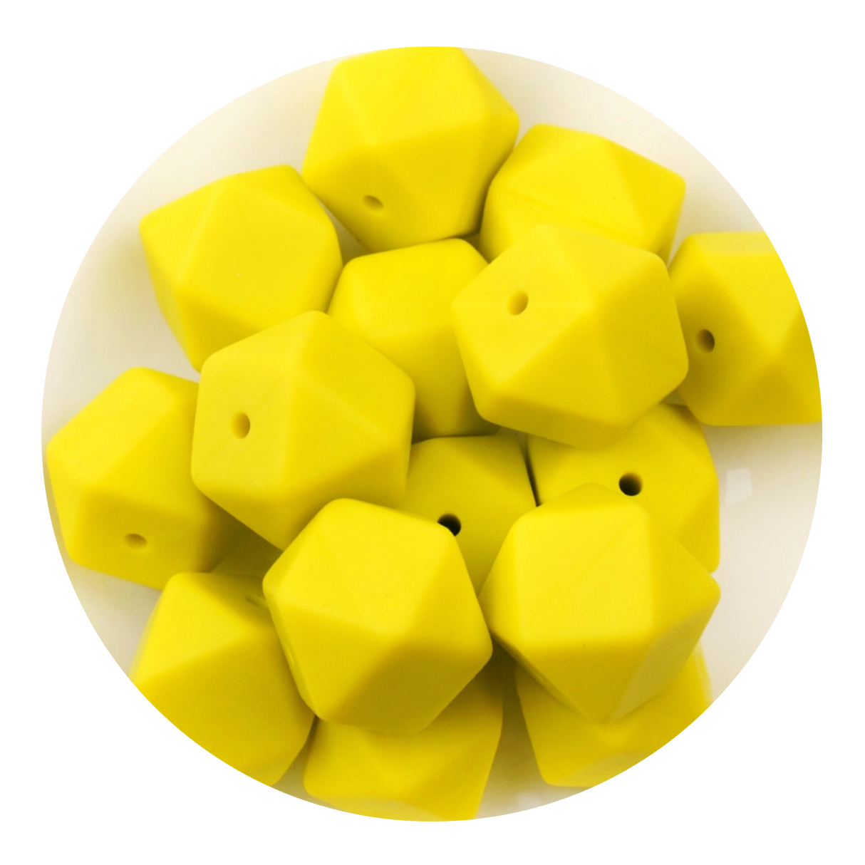 silicone focal bead hexagon yellow