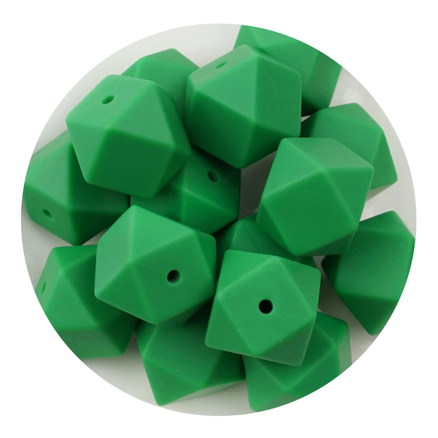 Silicone Bead Hexagon - Green