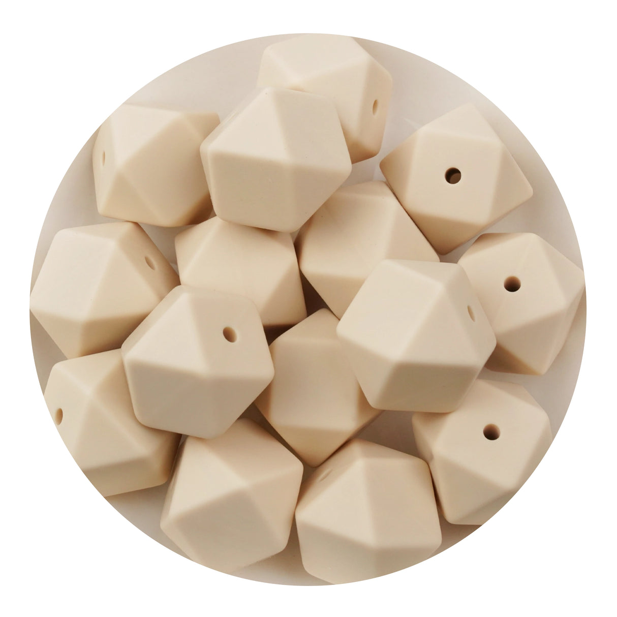 Silicone Bead Hexagon - Ivory