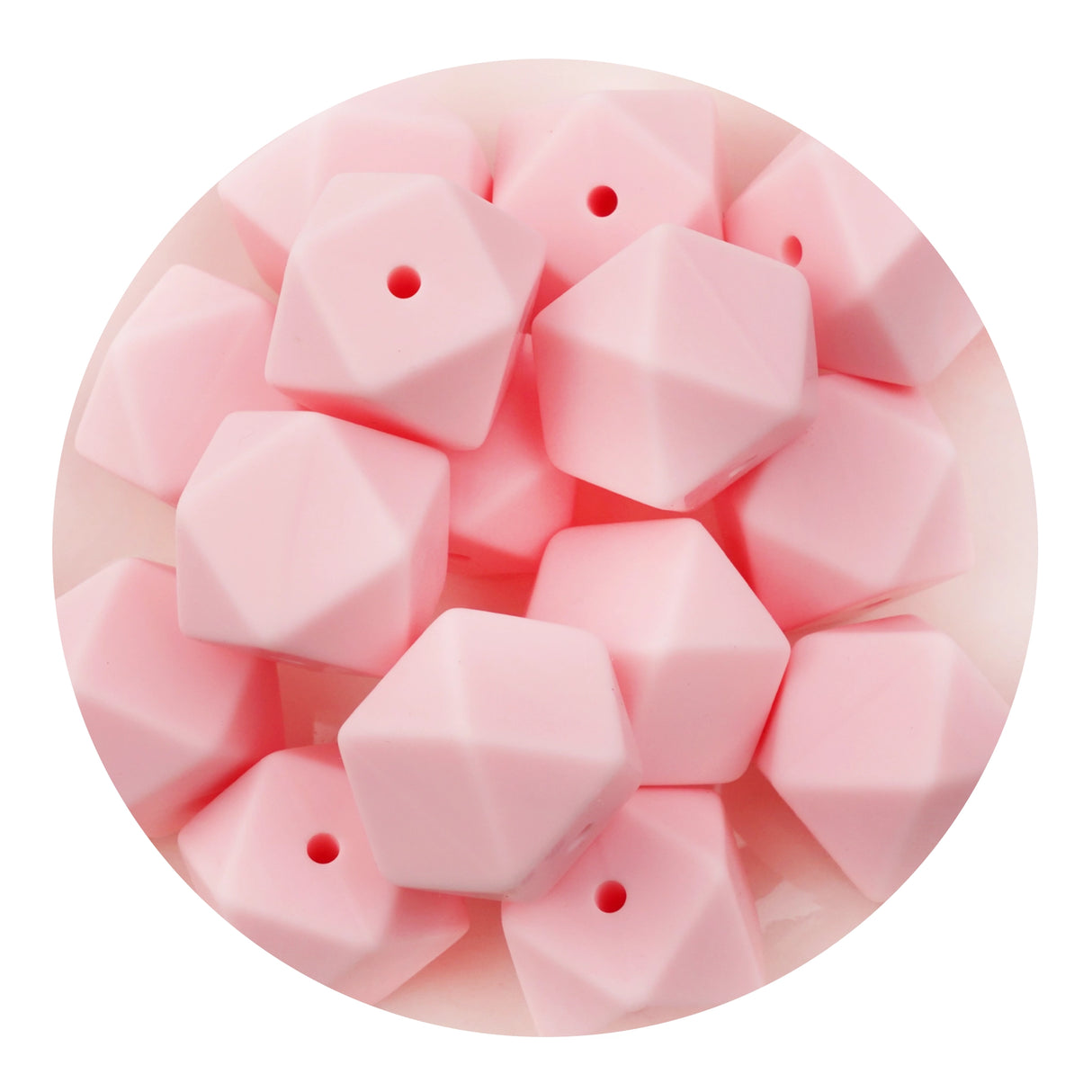 Silicone Bead Hexagon - Candy Pink