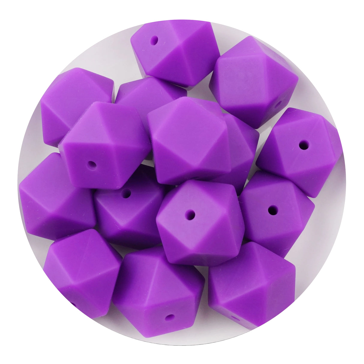 Silicone Bead Hexagon - Purple