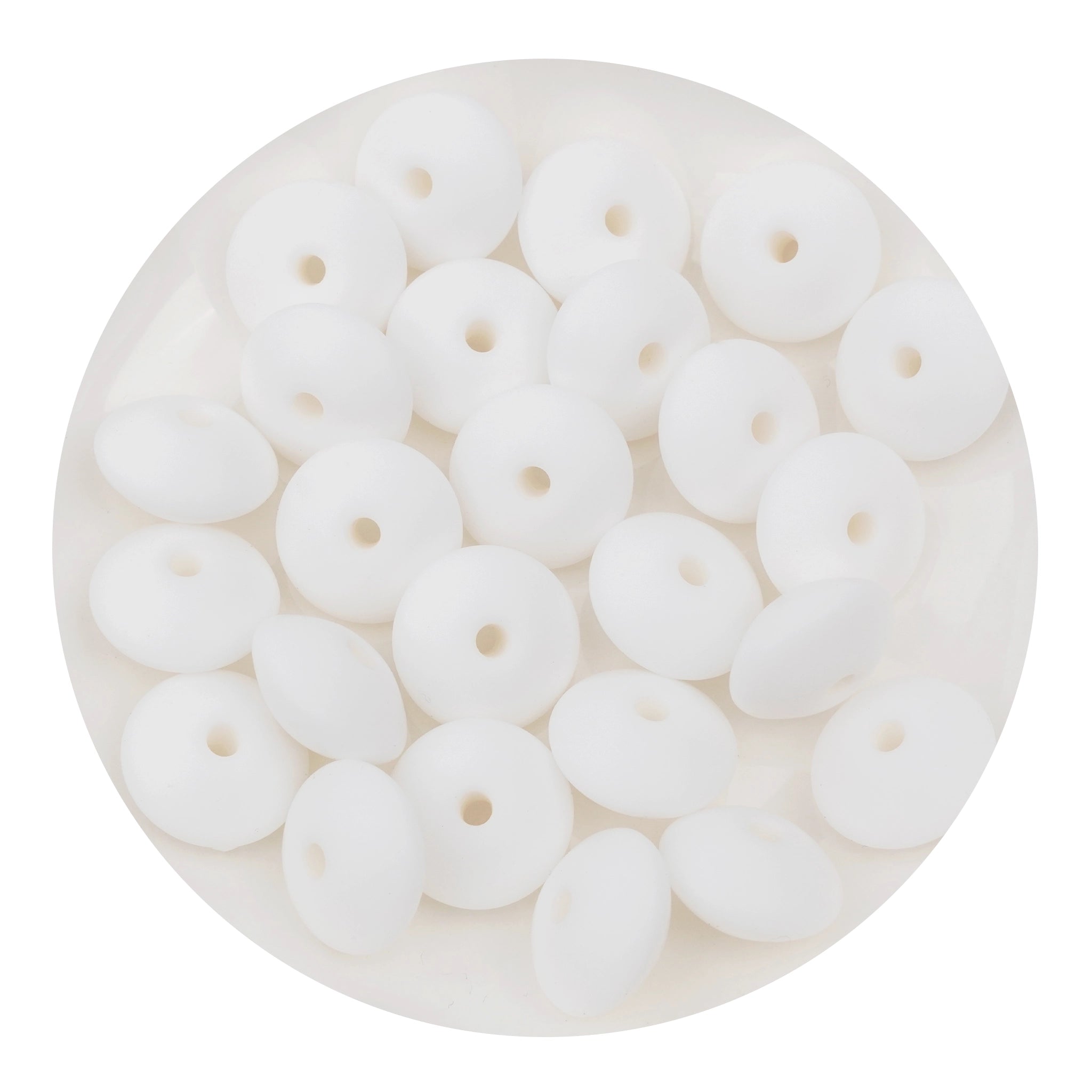 Silicone Bead Lentil Disc - Snow