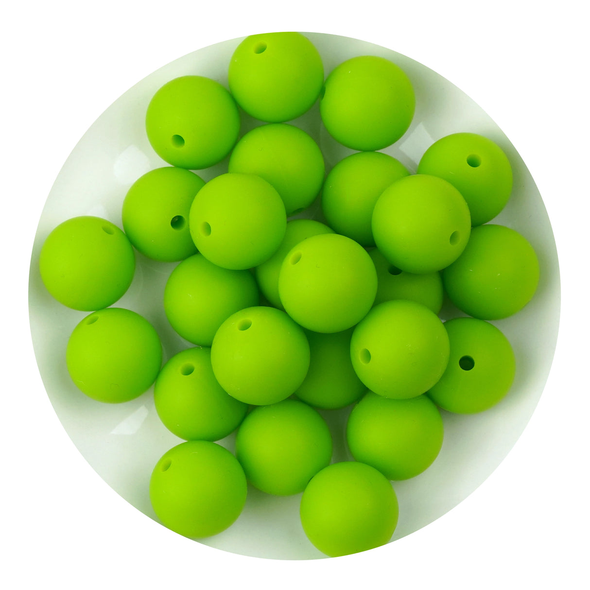 silicone bead round chartreuse
