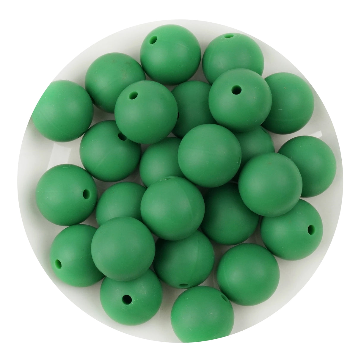 silicone bead round christmas green