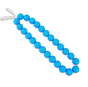 silicone bead round deep sky blue