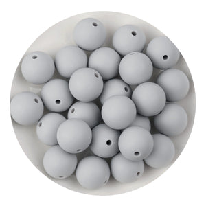 silicone bead round glacier gray