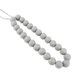 silicone bead round glacier gray