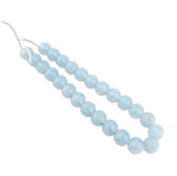 silicone bead round glitter blue